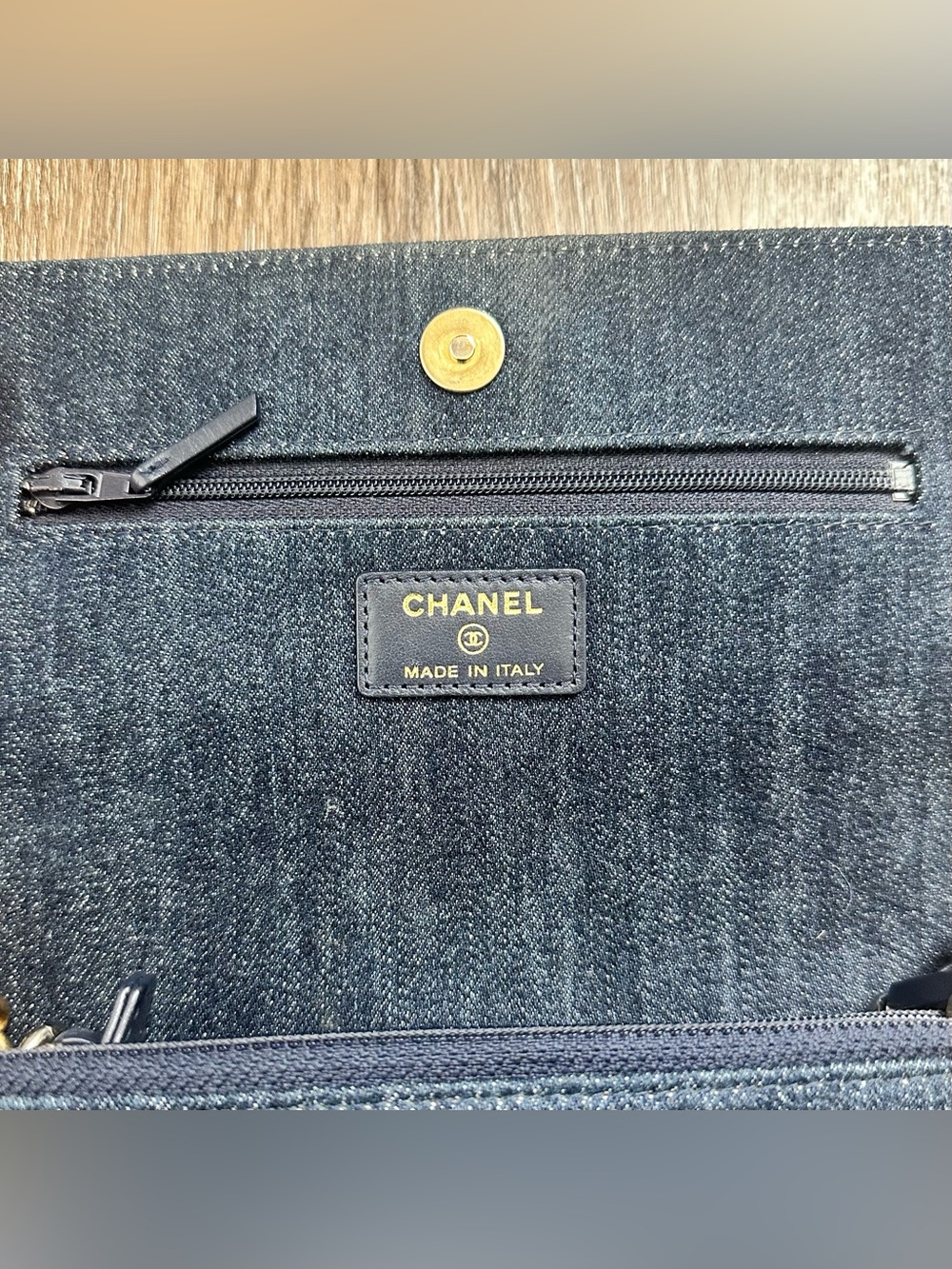 Chanel Denim Quilted Chanel 19 Wallet On Chain WOC Blue Shoulder Bag Crossbody - Picture 3 of 11